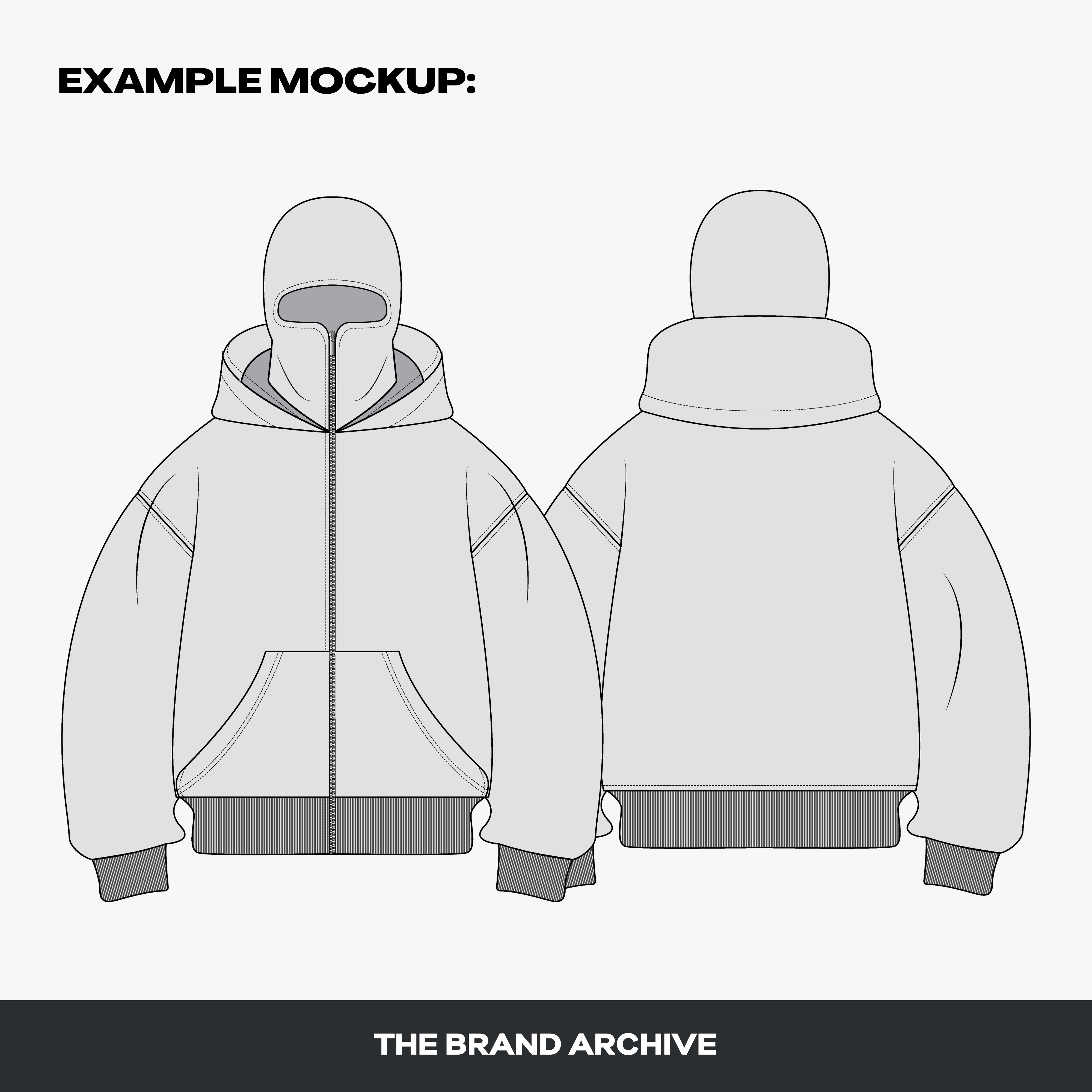 Minimal hoodie mockup in vector format, displayed without any design to demonstrate its flexibility for customization.