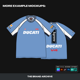 Detailed view of a finished clothing design made using a vector mockup, showing how users can bring their creative vision to life with professional results.