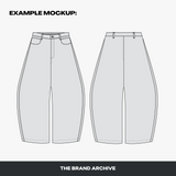Plain vector baggy jeans mockup preview, part of the 400+ mockup collection, ideal for presenting new clothing concepts.