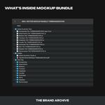 Screenshot displaying the contents of our 400+ vector mockup bundle, including T-shirt, hoodie, sweater, and other apparel mockups, all ready for customization and use in your clothing brand designs